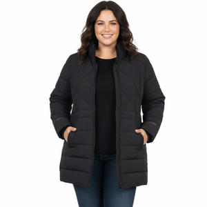 Reitmans Woman Lady Black Quilted Warm Insulated Winter Jacket Coat Plus 2X NEW